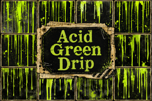 Acid Green Drip: Bold Digital Paper