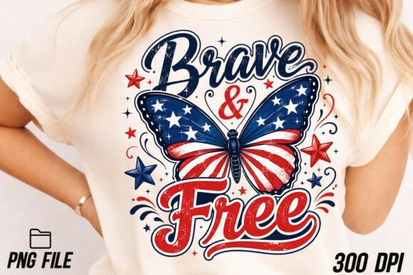 Brave Free PNG Patriotic Butterfly Design