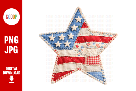 Charming Patchwork USA Flag Americana Quilt PNG