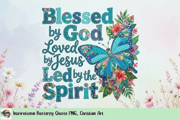 Inspirational Butterfly Quote PNG for Christian Art