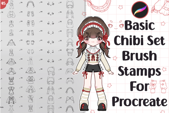 Master Chibi Art Fast with This Procreate Stamp Set