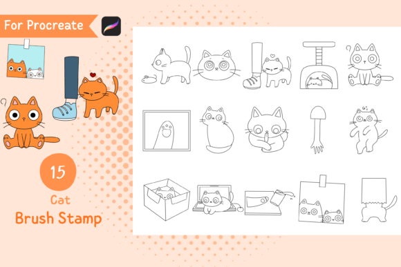Procreate Brush Stamp Cat: Playful Doodles