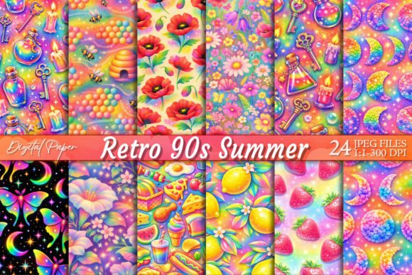 Revive the Nostalgia: Using Retro 90s Summer Y2K Digital Paper for Modern Creativity