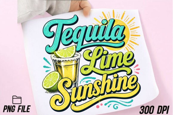 Tequila, Lime and Sunshine Vibes PNG: Elevating Summer Design with High-Resolution Digital Art