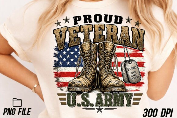 Unleashing Creativity with High-Resolution Proud Veteran PNG Designs for US Army Sublimation