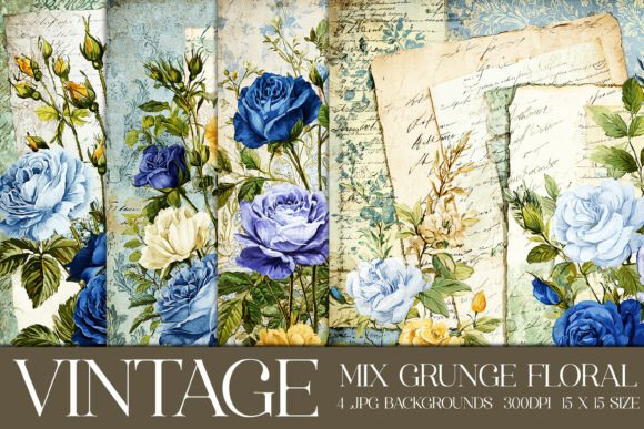 Vintage Grunge Floral Backgrounds, S8: A Review for Digital and Print Crafters